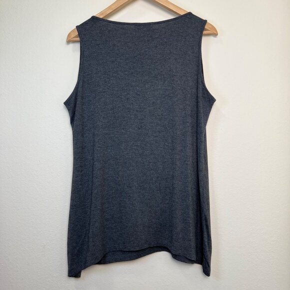 CALVIN KLEIN Gray Tank Top With Silver Sequin Front Detail Womens Large - Picture 8 of 8